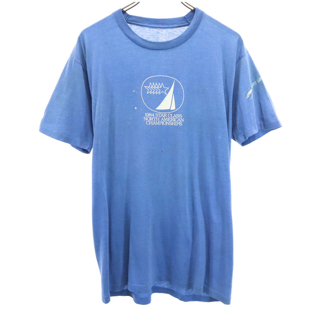 70s 半袖 シングルステッチ Tシャツ ブルー オールド ヴィンテージ メンズ