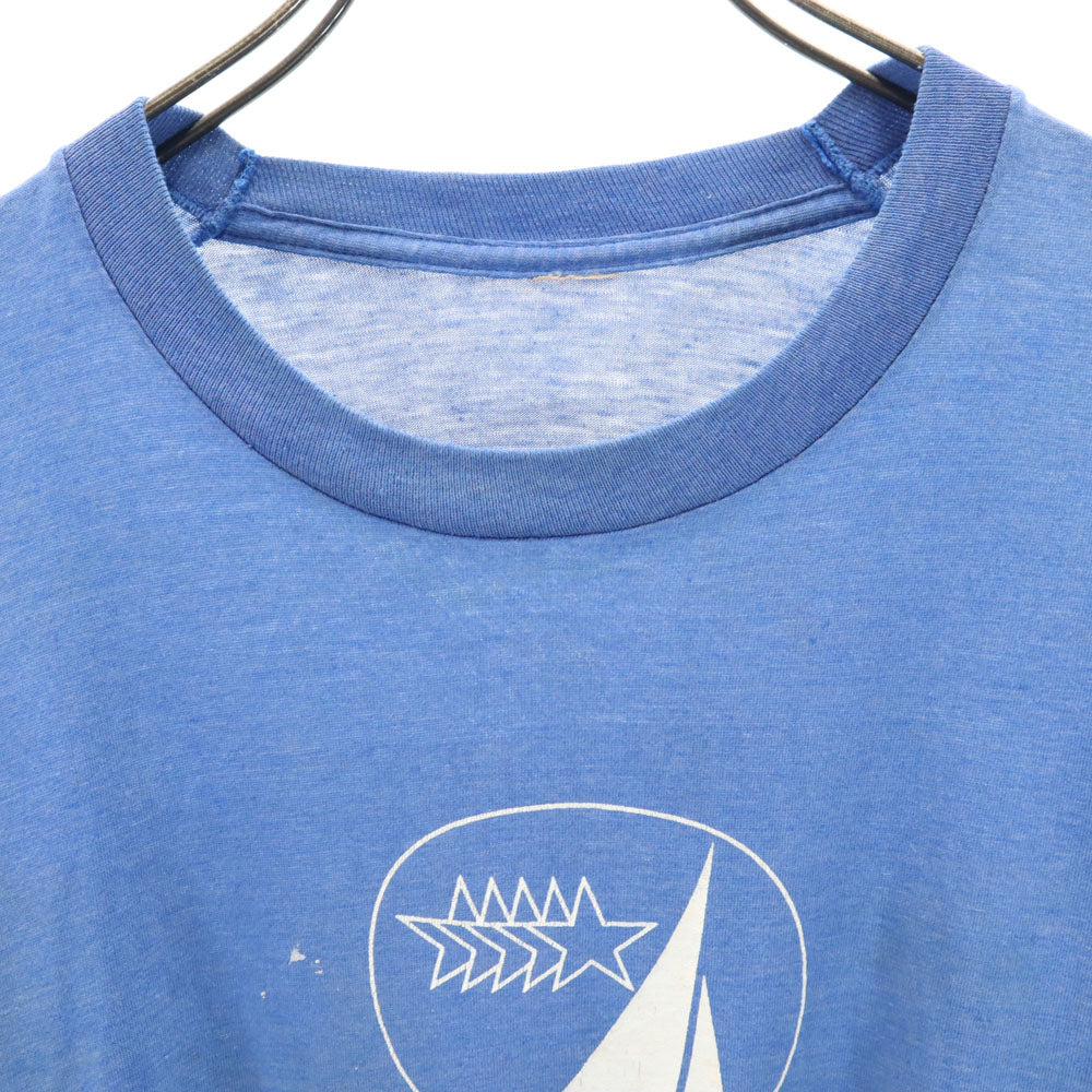 70s 半袖 シングルステッチ Tシャツ ブルー オールド ヴィンテージ メンズ