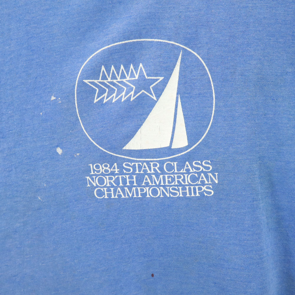 70s 半袖 シングルステッチ Tシャツ ブルー オールド ヴィンテージ メンズ