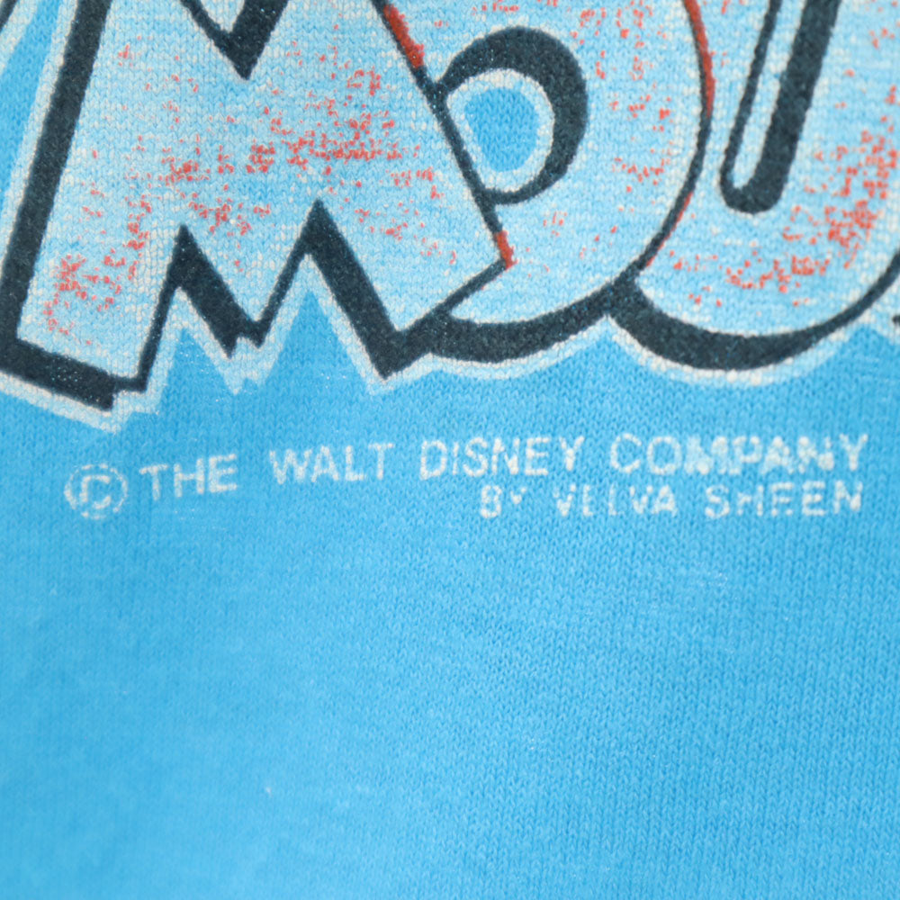 Velva Sheen ベルバシーン 90s USA製 プリント 半袖 ミッキー Tシャツ XL 水色 シングルステッチ オールド ヴィンテージ メンズ