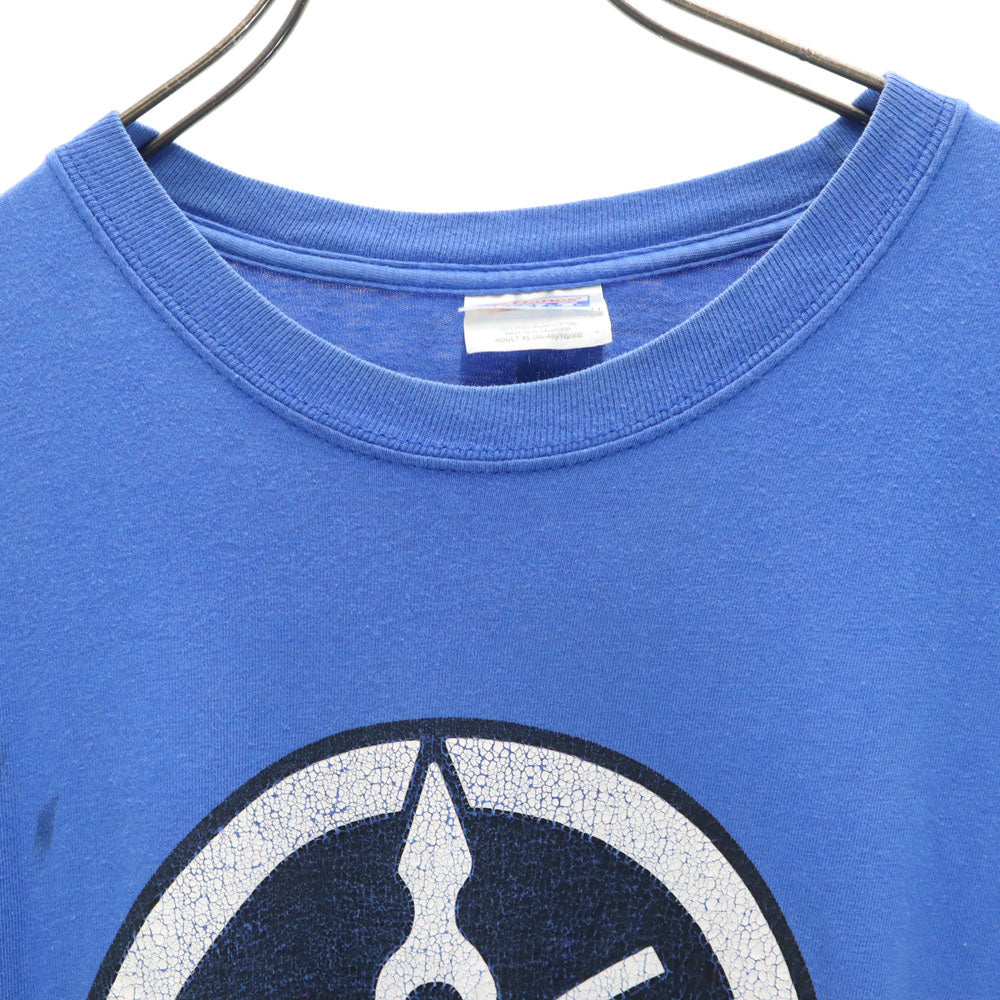 Hanes ヘインズ 90s 音叉ロゴプリント 半袖 YAMAHA Tシャツ XL ブルー系 ヤマハ オールド ヴィンテージ メンズ