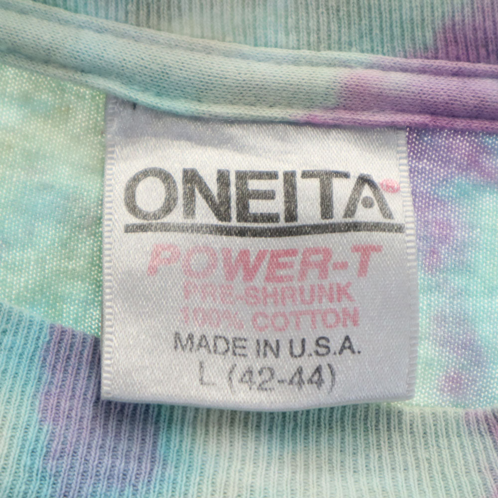 ONEITA オニータ 90s USA製 タイダイ柄 半袖 オールマン・ブラザーズ・バンド Tシャツ L グレージュ バンT ロックバンド The Allman Brothers Band オールド ヴィンテージ メンズ