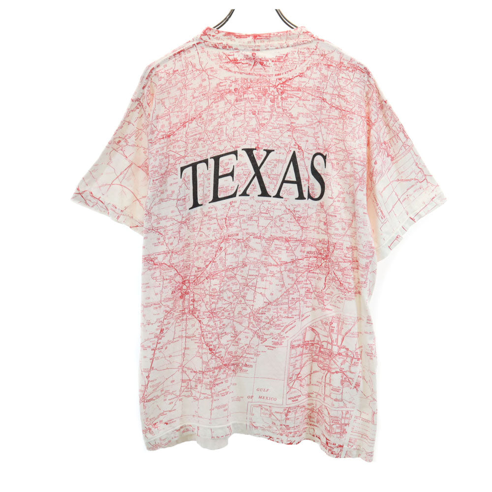 90s テキサスマップ 半袖 シングルステッチ Tシャツ L ホワイト 他 TEXAS オールド ヴィンテージ メンズ