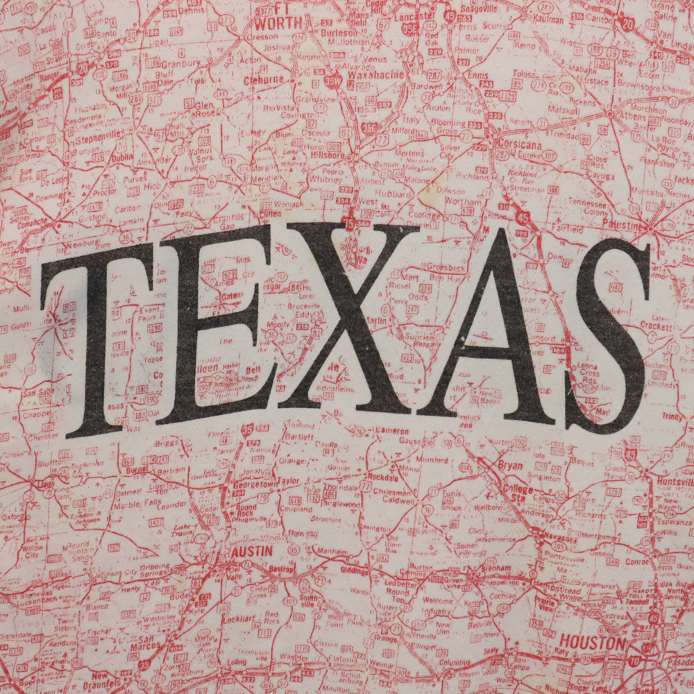 90s テキサスマップ 半袖 シングルステッチ Tシャツ L ホワイト 他 TEXAS オールド ヴィンテージ メンズ