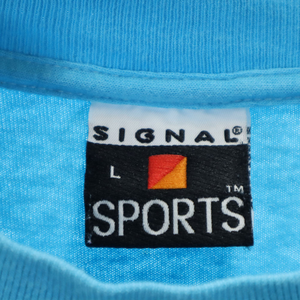 シグナル スポーツ 90s USA製 牛 半袖 LIFESTYLES Tシャツ L 水色 シングルステッチ オールド ヴィンテージ メンズ