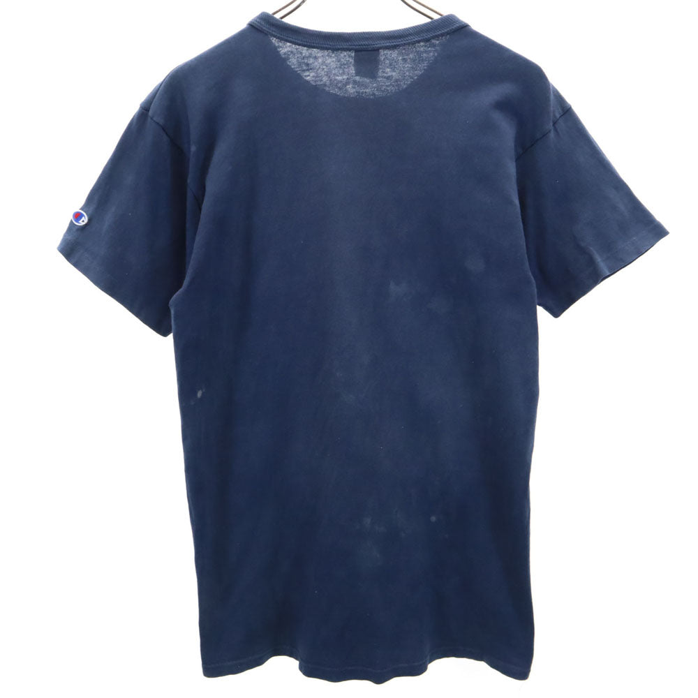 チャンピオン 80s USA製 カレッジプリント 半袖 トリコタグ Tシャツ M ネイビー系 Champion シングルステッチ オールド ヴィンテージ メンズ
