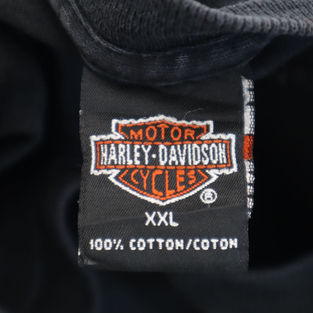 HARLEY DAVIDSON ハーレーダビッドソン 90s プリント 半袖 シングルステッチ Tシャツ XXL ブラック系 HOLOUBEK ビッグサイズ オールド ヴィンテージ メンズ