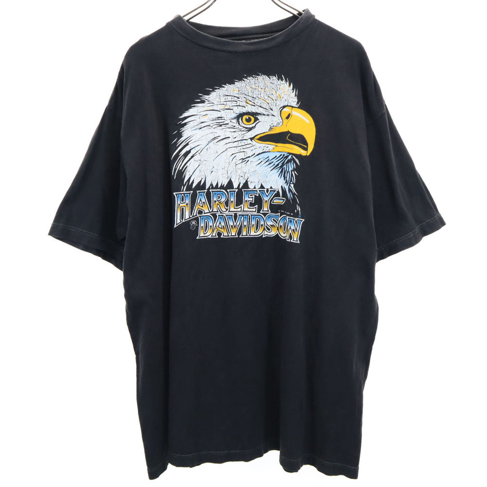 HARLEY DAVIDSON ハーレーダビッドソン 90s イーグルプリント 半袖 Tシャツ ブラック系 オールド ヴィンテージ メンズ