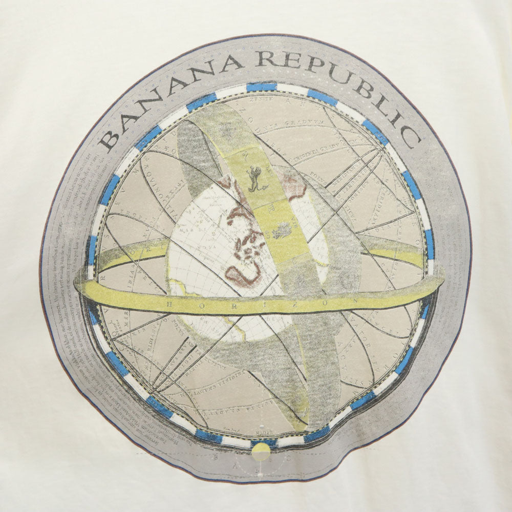バナナリパブリック 90s USA製 バックプリント 半袖 シングルステッチ Tシャツ L ホワイト系 Banana Republic ポケT オールド ヴィンテージ メンズ