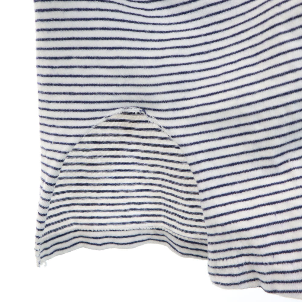 Velva Sheen ベルバシーン 60s ボーダー 半袖 Vネック Tシャツ L 白×紺 オールド ヴィンテージ メンズ