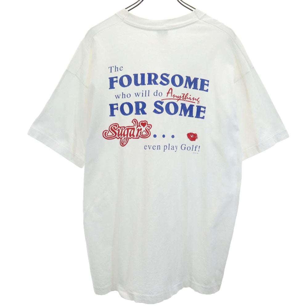 FRUIT OF THE LOOM フルーツオブザルーム 90s USA製 プリント 半袖 シングルステッチ Tシャツ XL ホワイト系 オールド ヴィンテージ メンズ