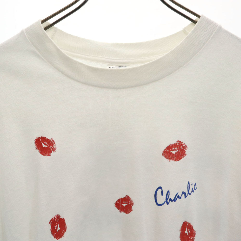 FRUIT OF THE LOOM フルーツオブザルーム 90s USA製 プリント 半袖 シングルステッチ Tシャツ XL ホワイト系 オールド ヴィンテージ メンズ