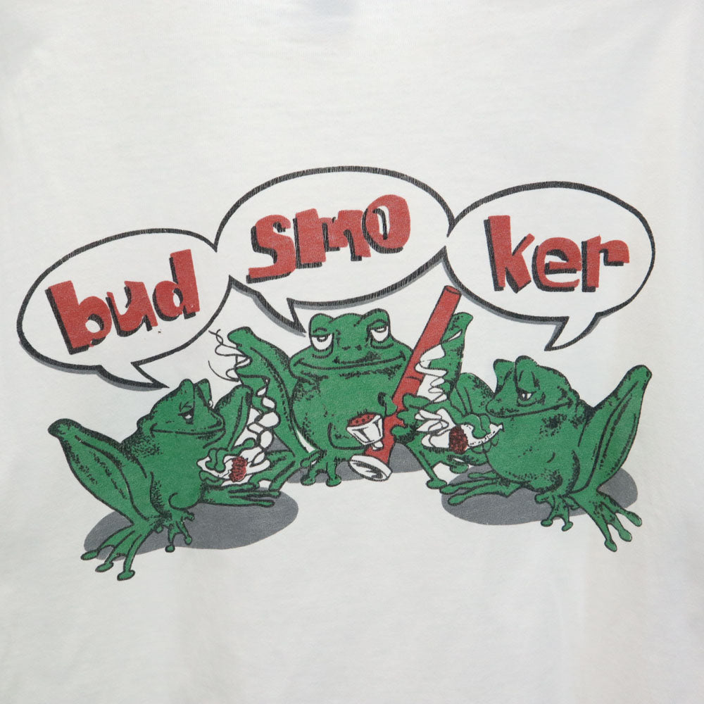 DELTA デルタ 90s USA製 バックプリント カエル 半袖 パロディー Tシャツ L ホワイト系 オールド ヴィンテージ メンズ