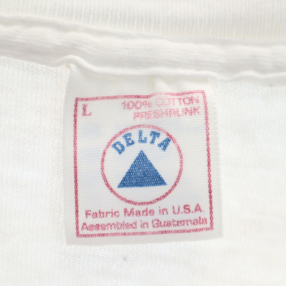 DELTA デルタ 90s USA製 バックプリント カエル 半袖 パロディー Tシャツ L ホワイト系 オールド ヴィンテージ メンズ
