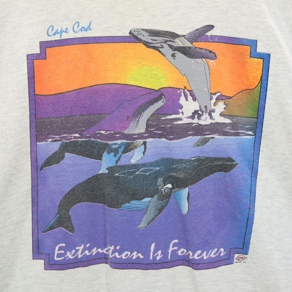 DELTA デルタ 90s プリント 半袖 クジラ Tシャツ XL グレー系 オールド ヴィンテージ メンズ