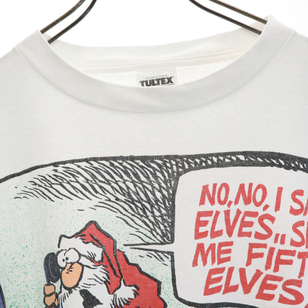 TULTEX タルテックス 90s メッセージプリント 半袖 Tシャツ XL ホワイト系 オールド ヴィンテージ メンズ