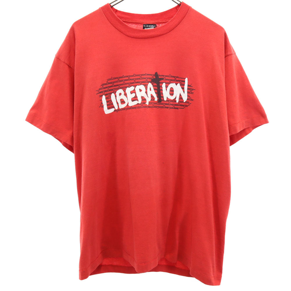 SCREEN STARS スクリーンスターズ 90s USA製 プリント 半袖 シングルステッチ Tシャツ XL レッド系 オールド ヴィンテージ メンズ