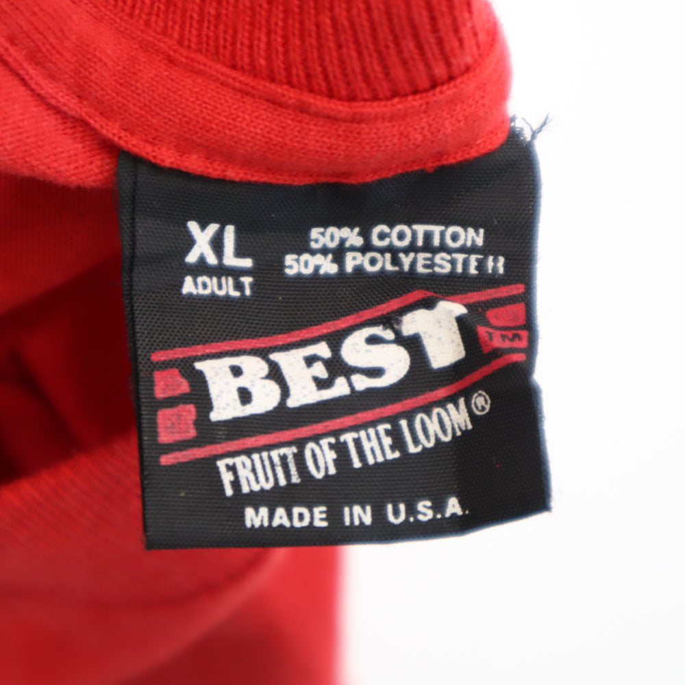 SCREEN STARS スクリーンスターズ 90s USA製 プリント 半袖 シングルステッチ Tシャツ XL レッド系 オールド ヴィンテージ メンズ