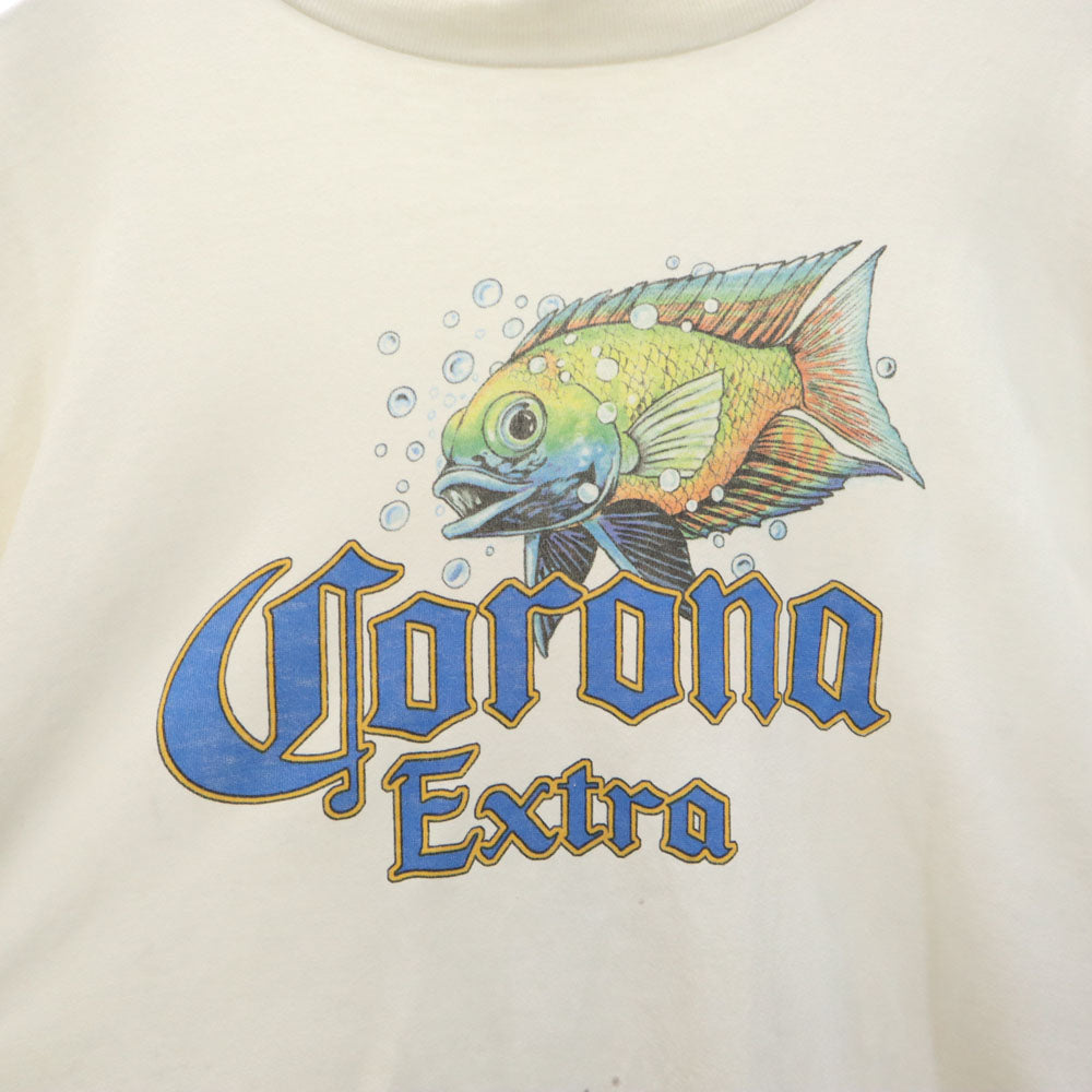 オールアメリカンウェア 90s USA製 コロナ エキストラ 半袖 Tシャツ 2XL ホワイト ALL AMERICAN WEAR ビッグサイズ Corona Extra フィッシュ オールド ヴィンテージ メンズ