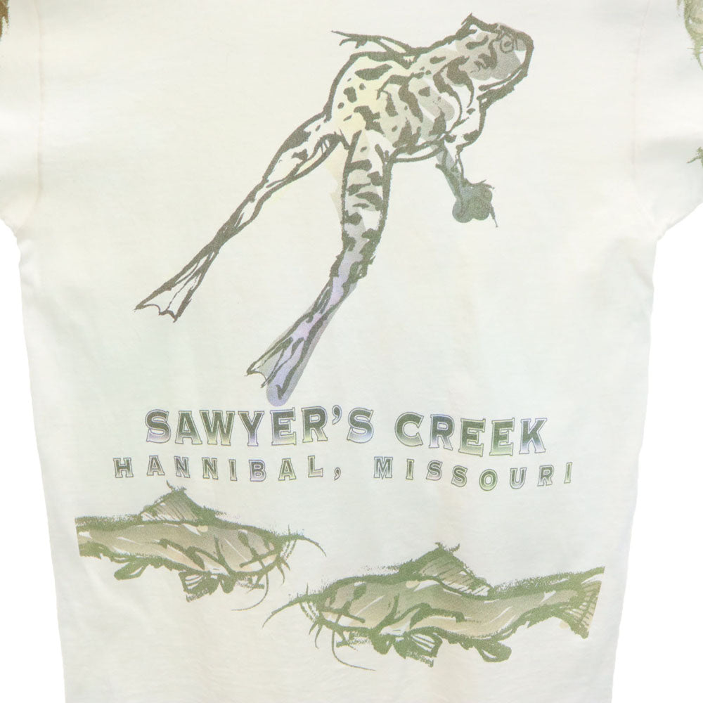 フルーツオブザルーム 90s 半袖 シングルステッチ Tシャツ L ホワイト FRUIT OF THE LOOM ヘビーコットン フィッシュ カエル オールド ヴィンテージ メンズ