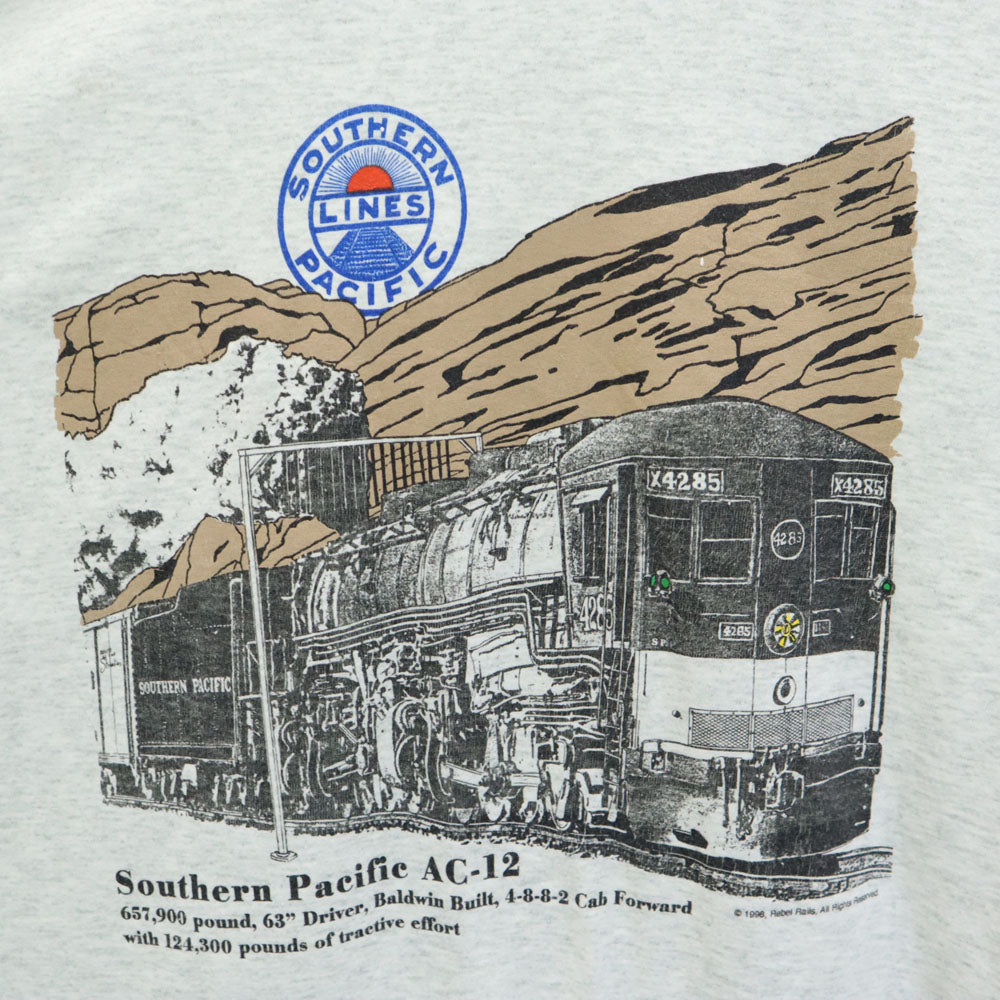 FRUIT OF THE LOOM フルーツオブザルーム 90s 00s サザン・パシフィック鉄道 半袖 Tシャツ XXL グレー BEST トレイン SOUTHERN PACIFIC ビッグサイズ オールド ヴィンテージ メンズ
