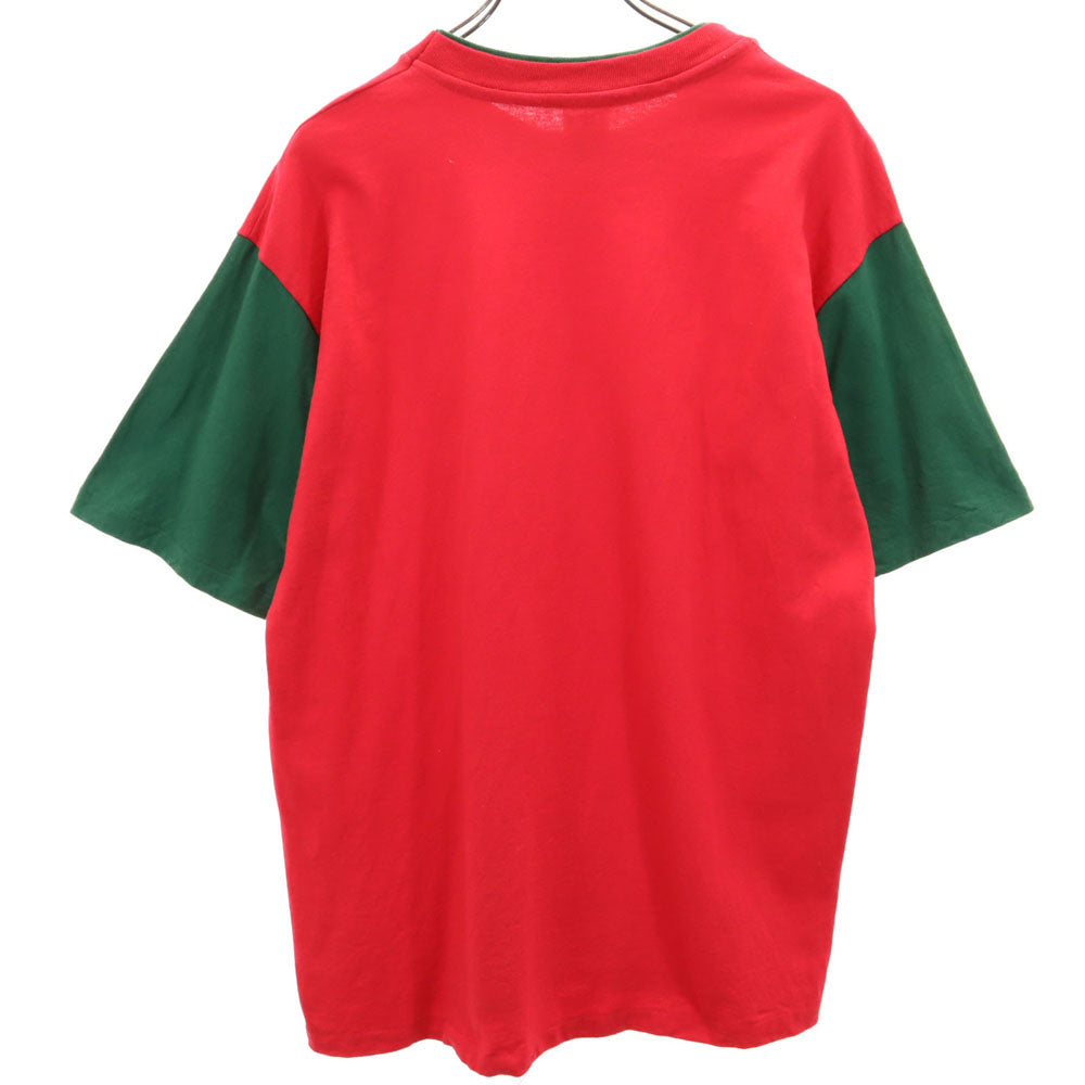 L.A.T 90s USA製 バイカラー 半袖 シングルステッチ Tシャツ L レッド オールド ヴィンテージ メンズ