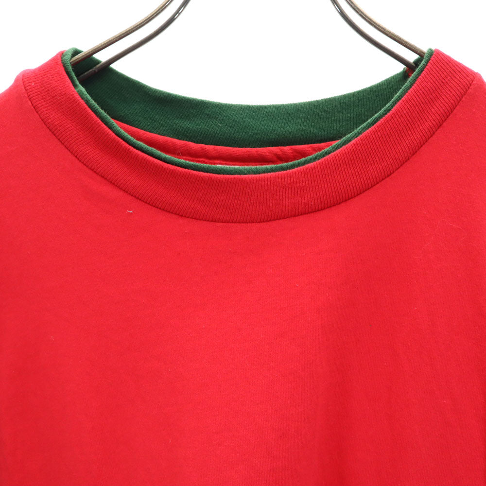 L.A.T 90s USA製 バイカラー 半袖 シングルステッチ Tシャツ L レッド オールド ヴィンテージ メンズ