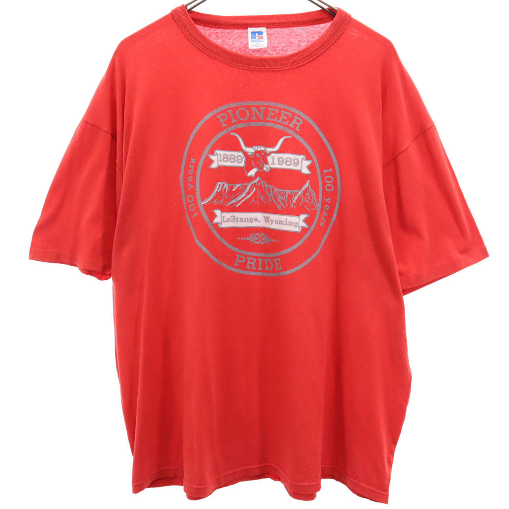 RUSSELL ATHLETIC ラッセルアスレチック 90s USA製 半袖 シングルステッチ Tシャツ XL レッド オールド ヴィンテージ メンズ