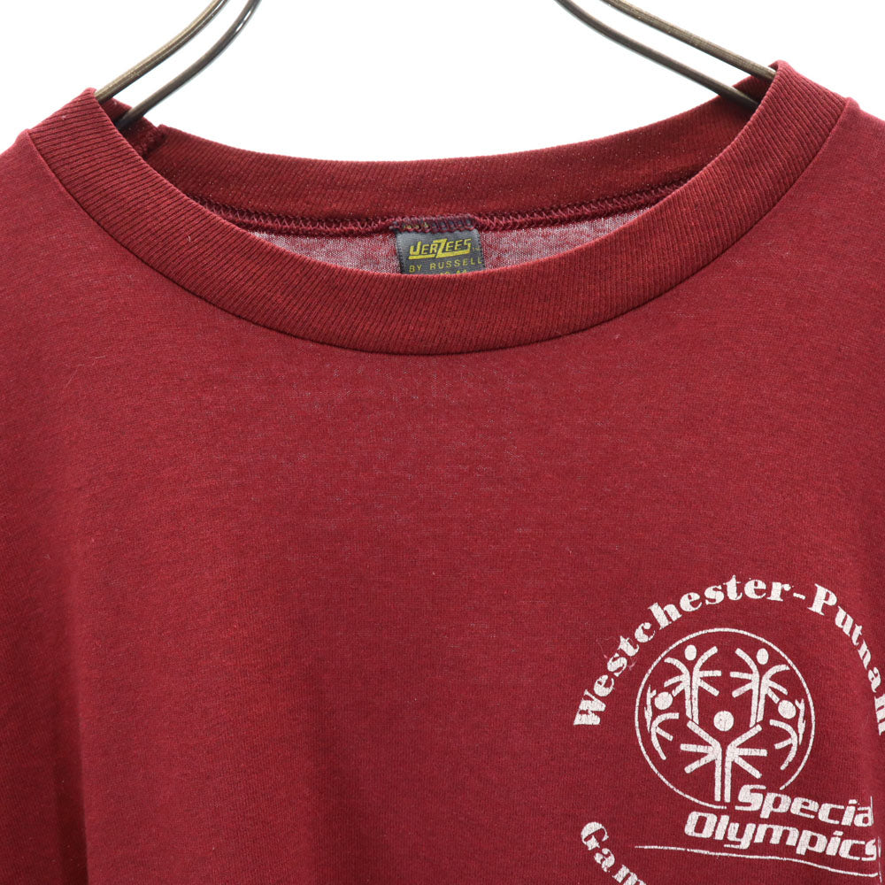 JERZEES ジャージーズ 80s USA製 半袖 シングルステッチ Tシャツ L ボルドー BY RUSSELL オールド ヴィンテージ メンズ