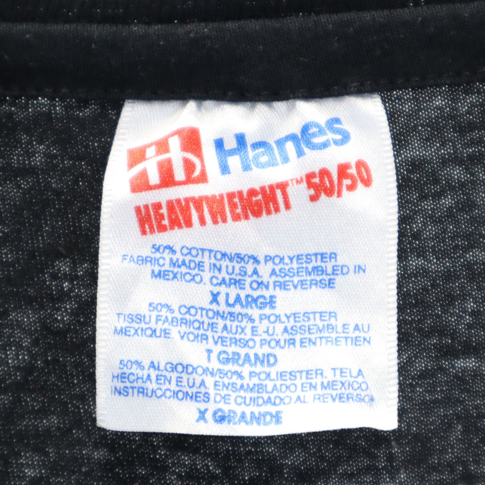 Hanes ヘインズ 90s 半袖 シングルステッチ Tシャツ XL ブラック ヘビーウェイト オールド ヴィンテージ メンズ