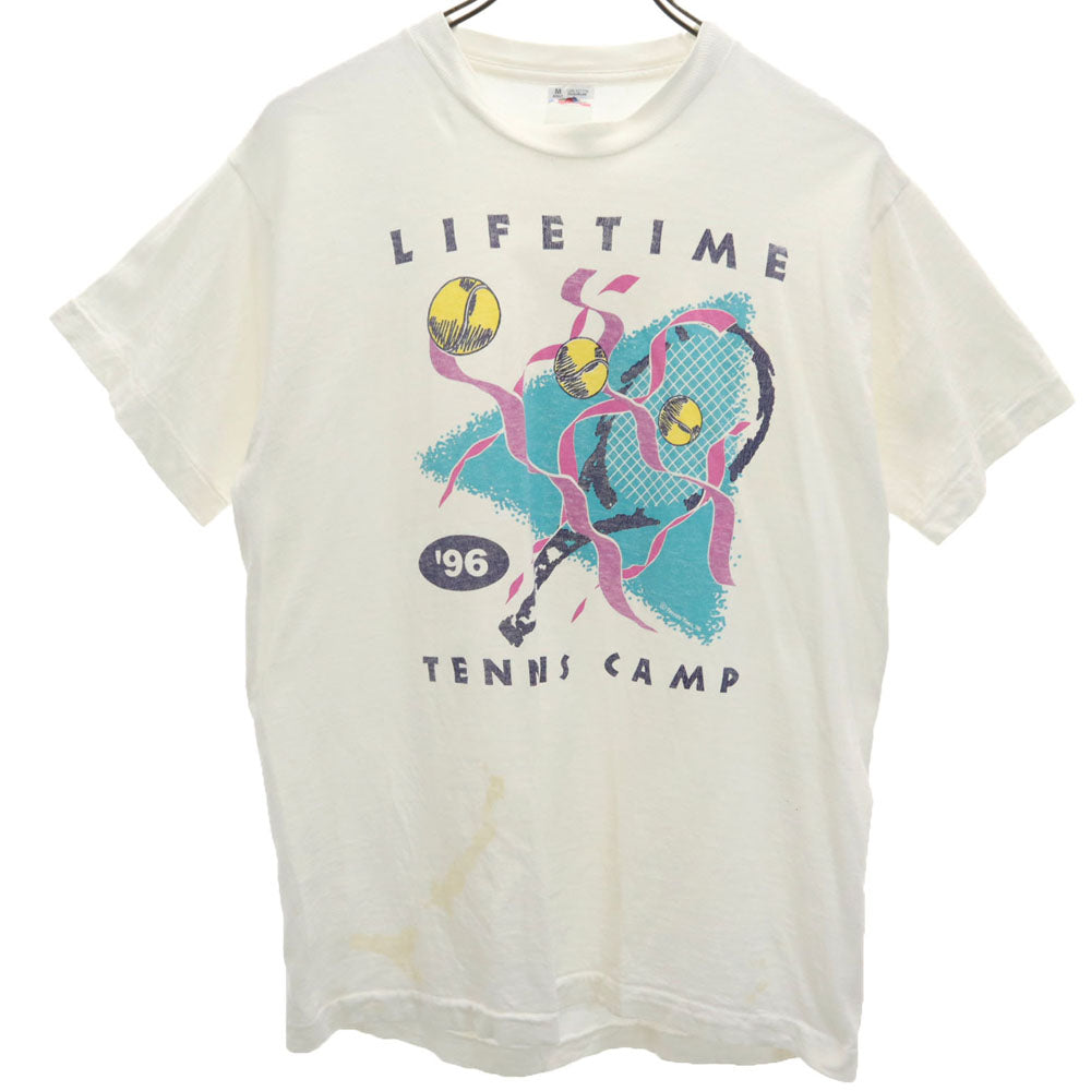 FRUIT OF THE LOOM フルーツオブザルーム 90s USA製 半袖 シングルステッチ Tシャツ M ホワイト テニス オールド ヴィンテージ メンズ