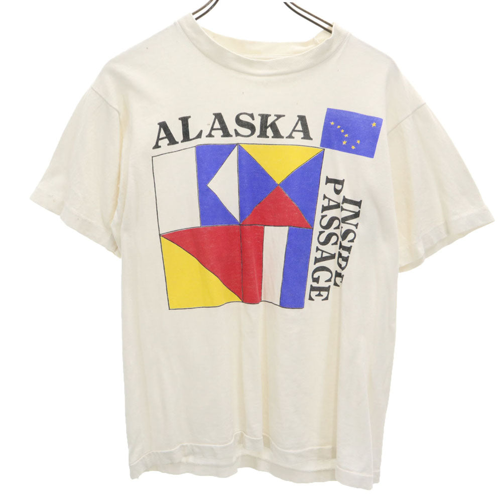 オールド アラスカプリント 半袖 シングルステッチ Tシャツ ホワイト OLD ヴィンテージ メンズ