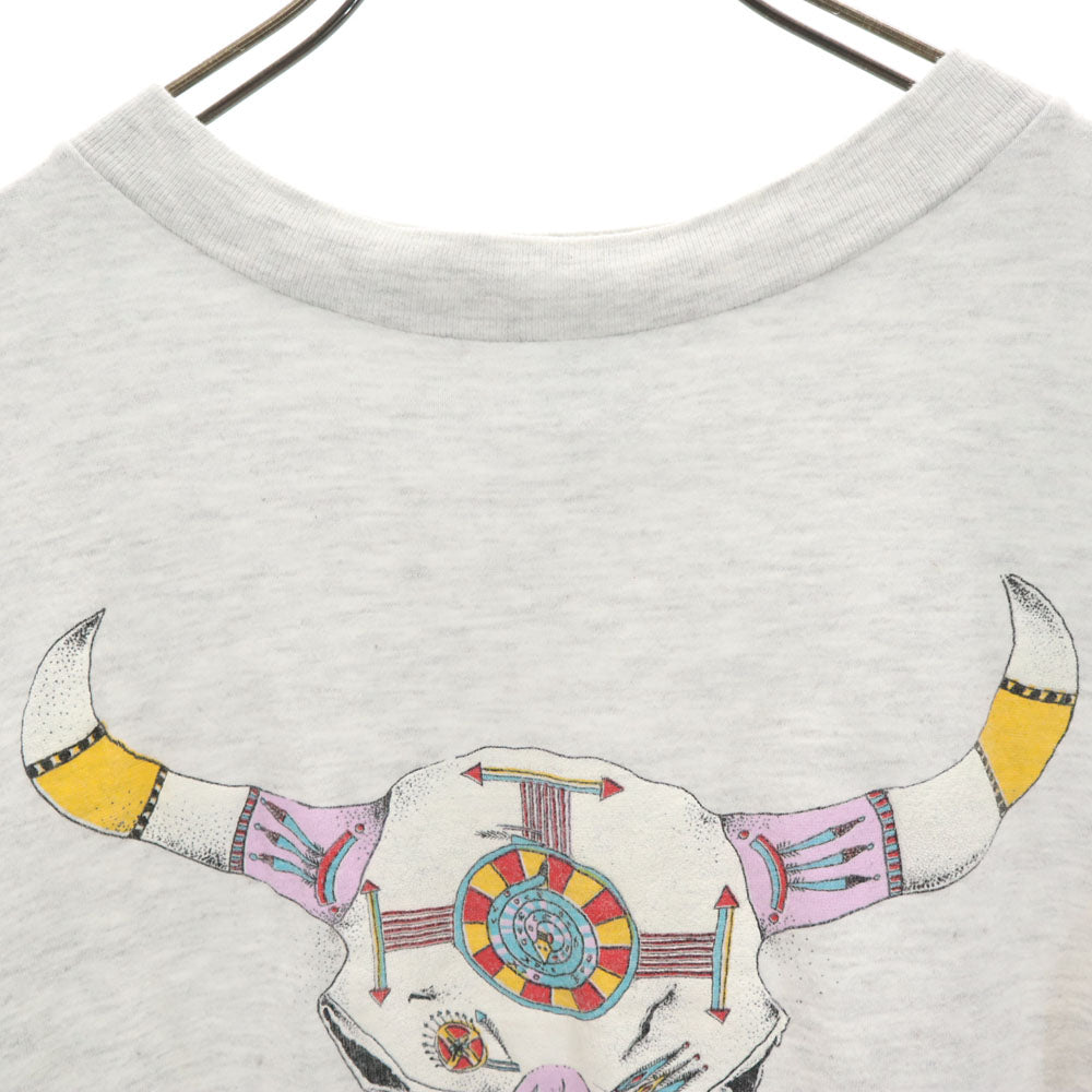 マイアミ 90s ネイティブプリント 半袖 シングルステッチ Tシャツ XL ライトグレー オールド ヴィンテージ メンズ