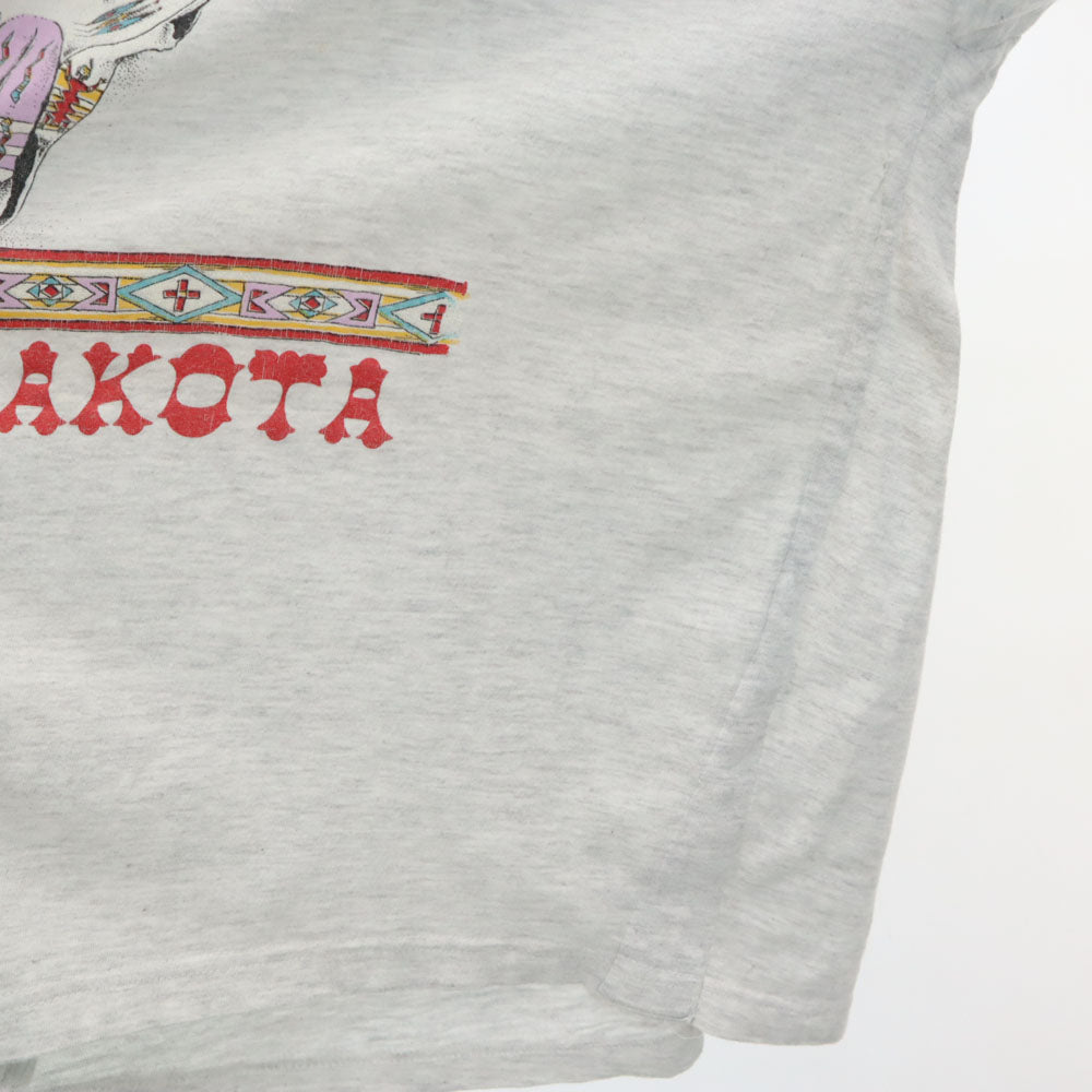 マイアミ 90s ネイティブプリント 半袖 シングルステッチ Tシャツ XL ライトグレー オールド ヴィンテージ メンズ