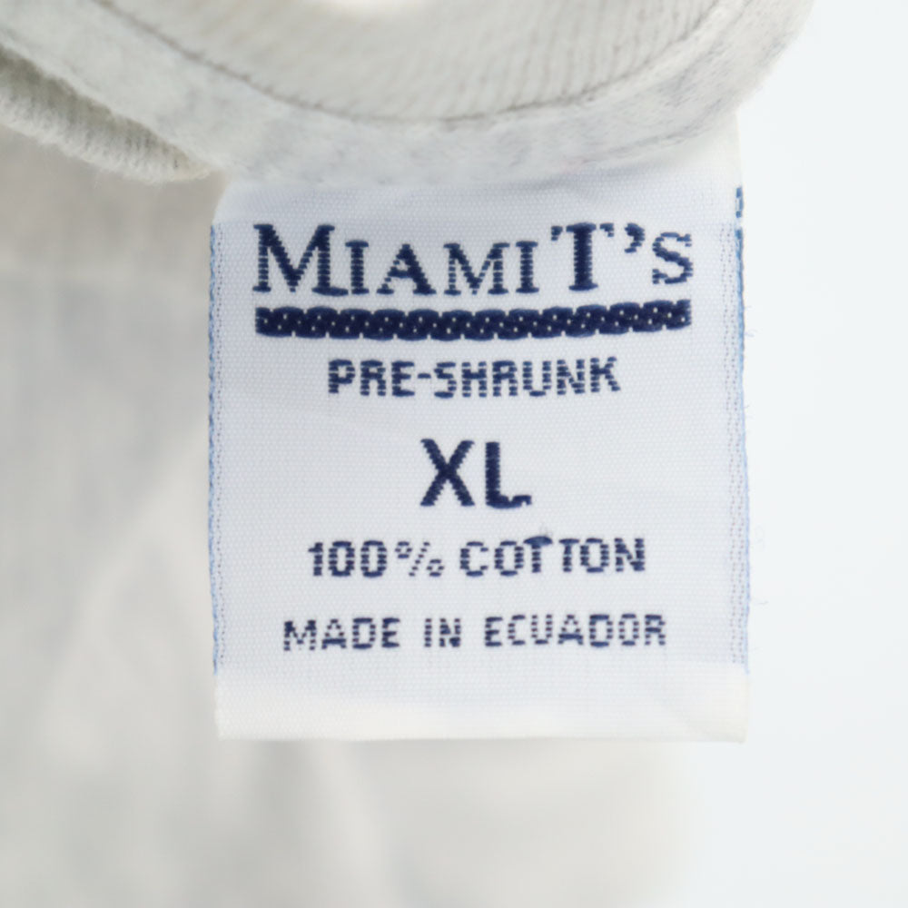 マイアミ 90s ネイティブプリント 半袖 シングルステッチ Tシャツ XL ライトグレー オールド ヴィンテージ メンズ