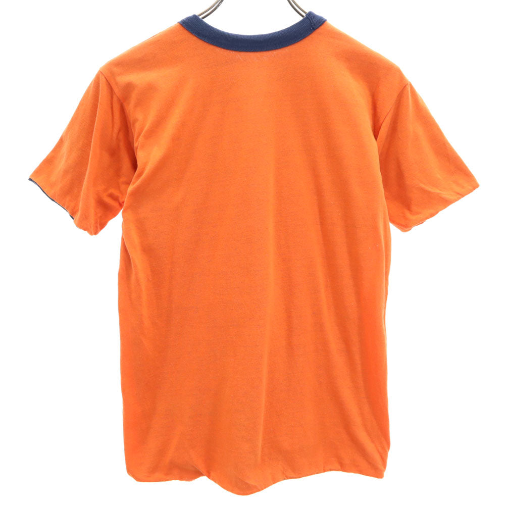 OLD オールド 80s カレッジプリント 半袖 リバーシブル Tシャツ オレンジ オールド ヴィンテージ メンズ