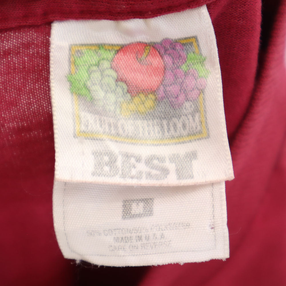 FRUIT OF THE LOOM フルーツオブザルーム 90s USA製 半袖 シングルステッチ Tシャツ M ボルドー BEST オールド ヴィンテージ メンズ
