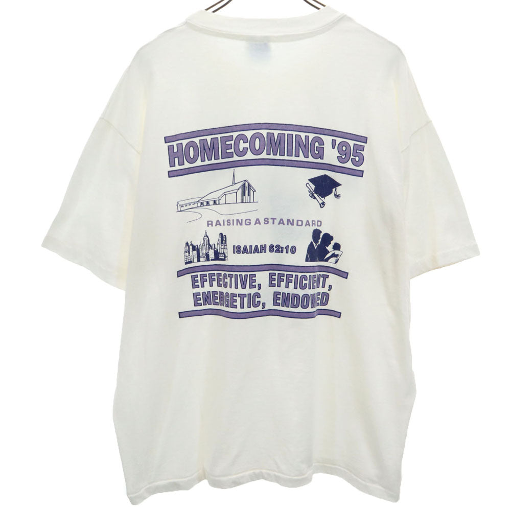 Hanes ヘインズ 90s USA製 プリント 半袖 シングルステッチ Tシャツ XL ホワイト オールド ヴィンテージ メンズ