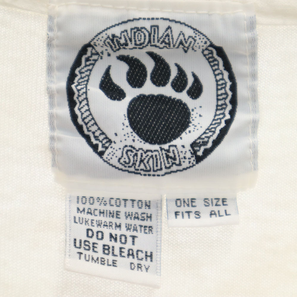 INDIAN SKIN 90s 半袖 シングルステッチ Tシャツ ONE SIZE ホワイト オールド ヴィンテージ メンズ
