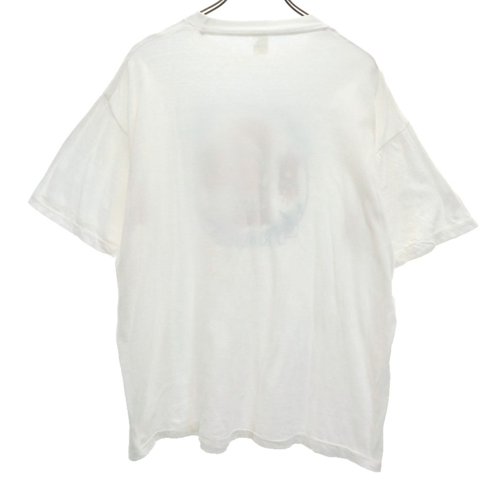 OLD オールド 90s プリント 半袖 シングルステッチ Tシャツ XXL ホワイト ビッグサイズ ヴィンテージ メンズ
