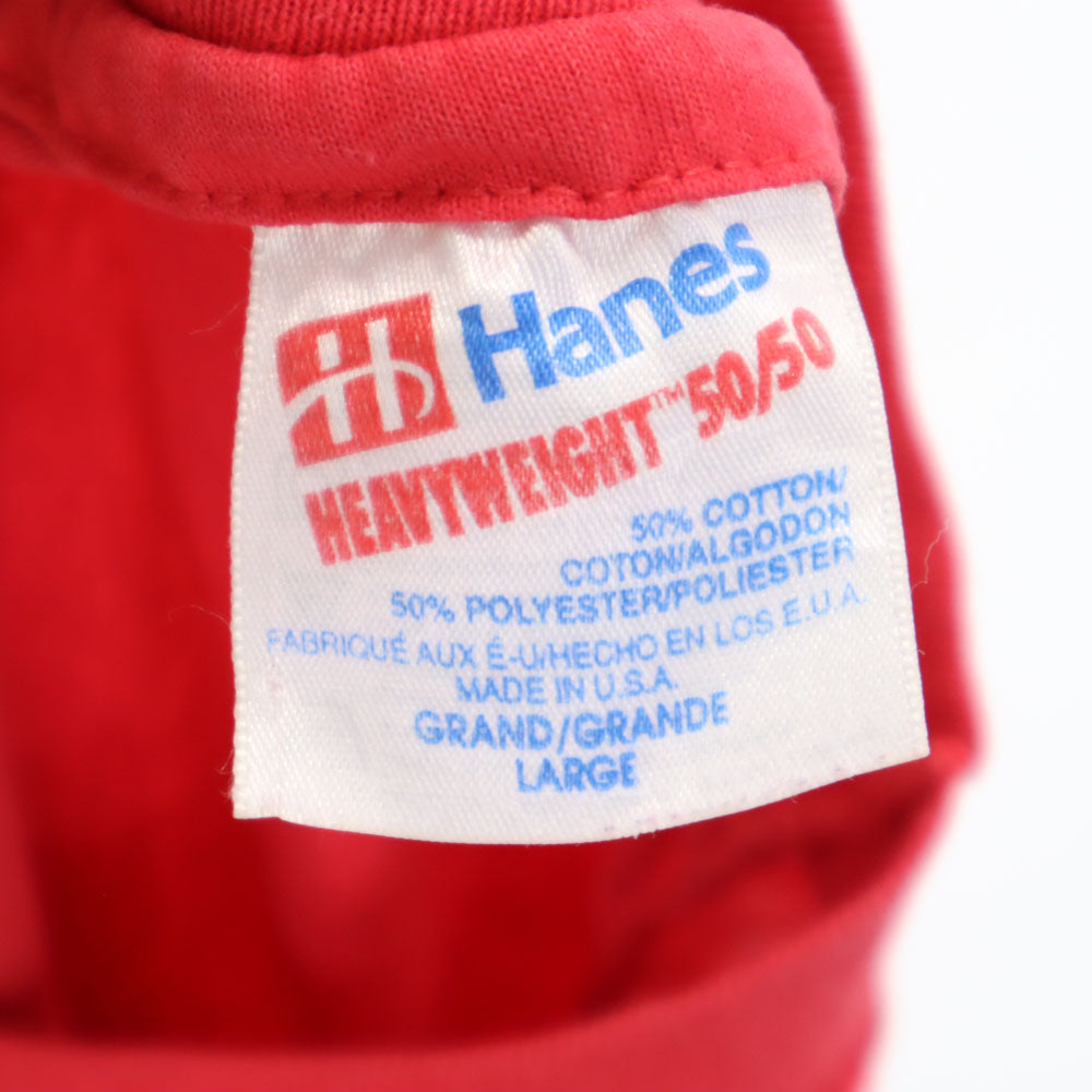 Hanes ヘインズ 90s 半袖 シングルステッチ Tシャツ L レッド オールド ヴィンテージ メンズ