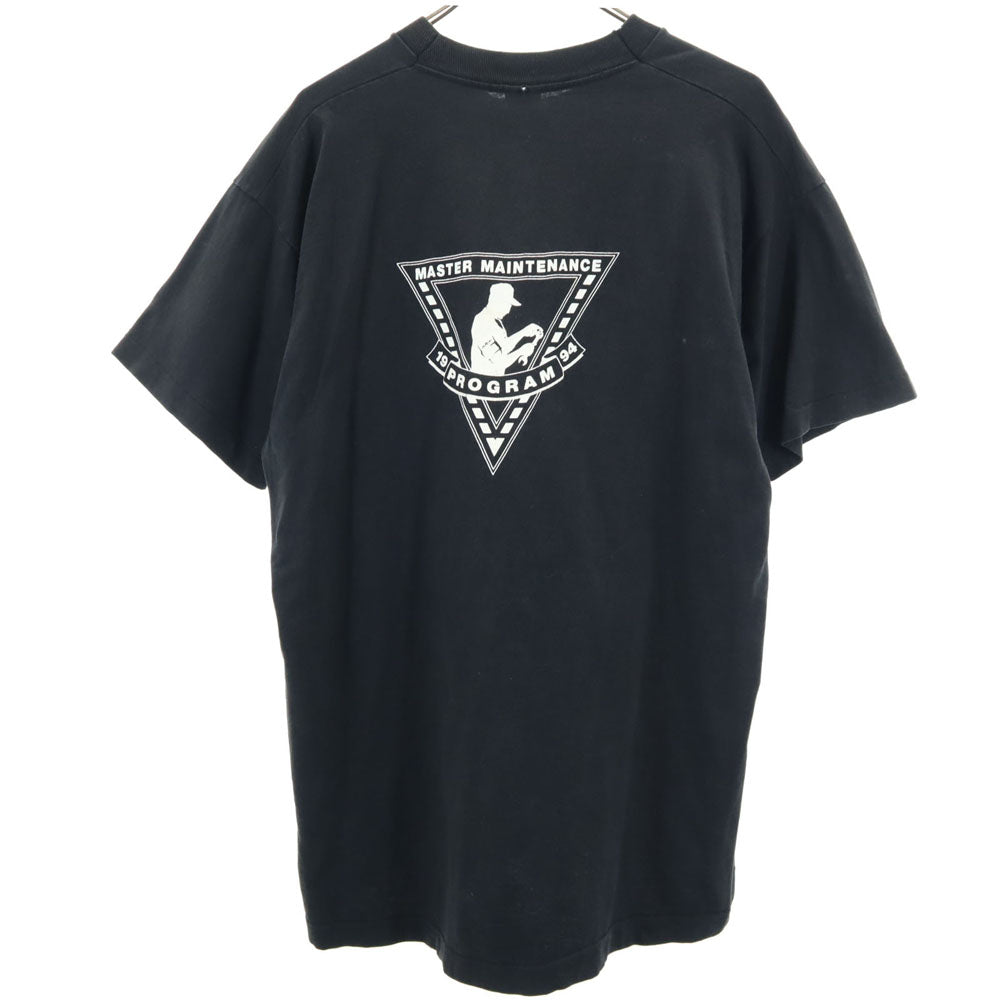 FRUIT OF THE LOOM フルーツオブザルーム 90s USA製 バックプリント 半袖 AMF Tシャツ XL ブラック シングルステッチ オールド ヴィンテージ メンズ