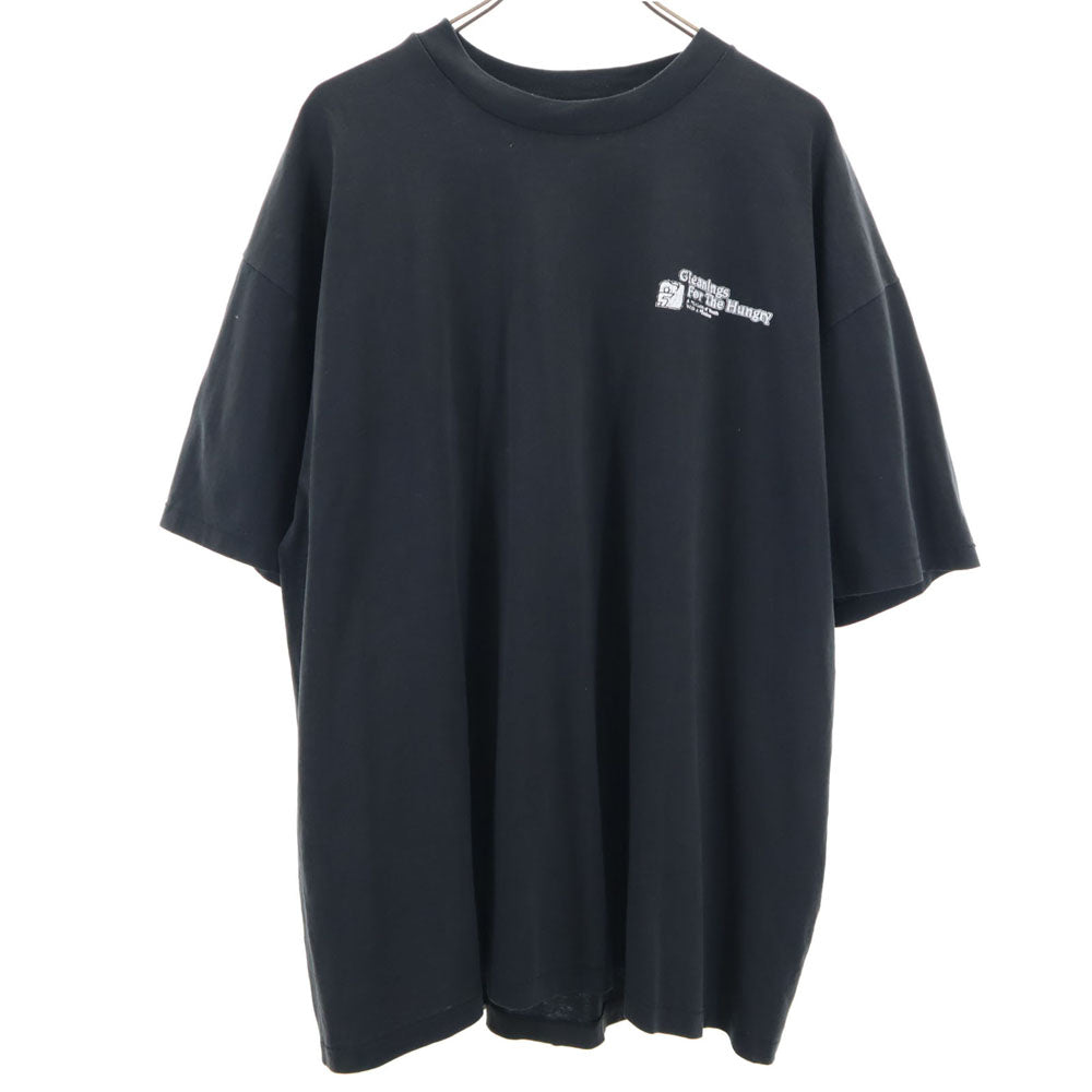 Hanes ヘインズ 80s USA製 半袖 シングルステッチ Tシャツ XXL ブラック ビックサイズ オールド ヴィンテージ メンズ