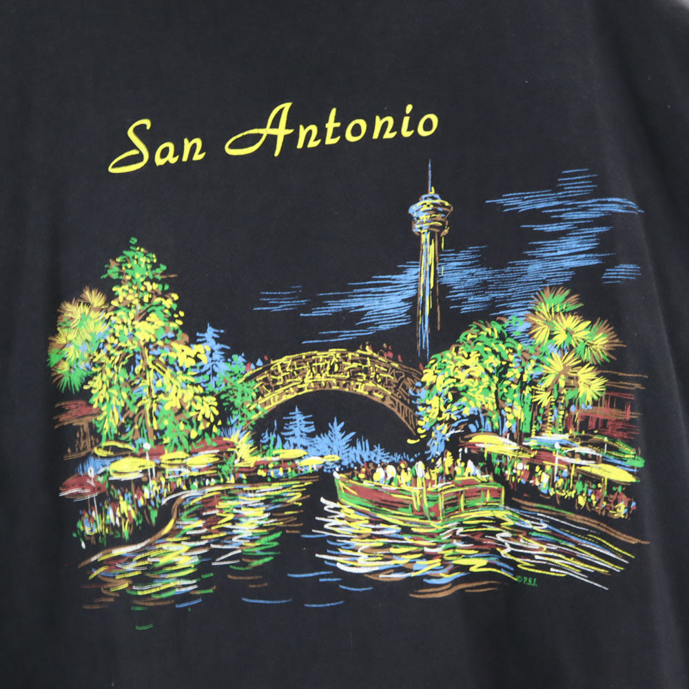 PSI 90s 半袖 シングルステッチ Tシャツ XL ブラック PSI オールド ヴィンテージ メンズ