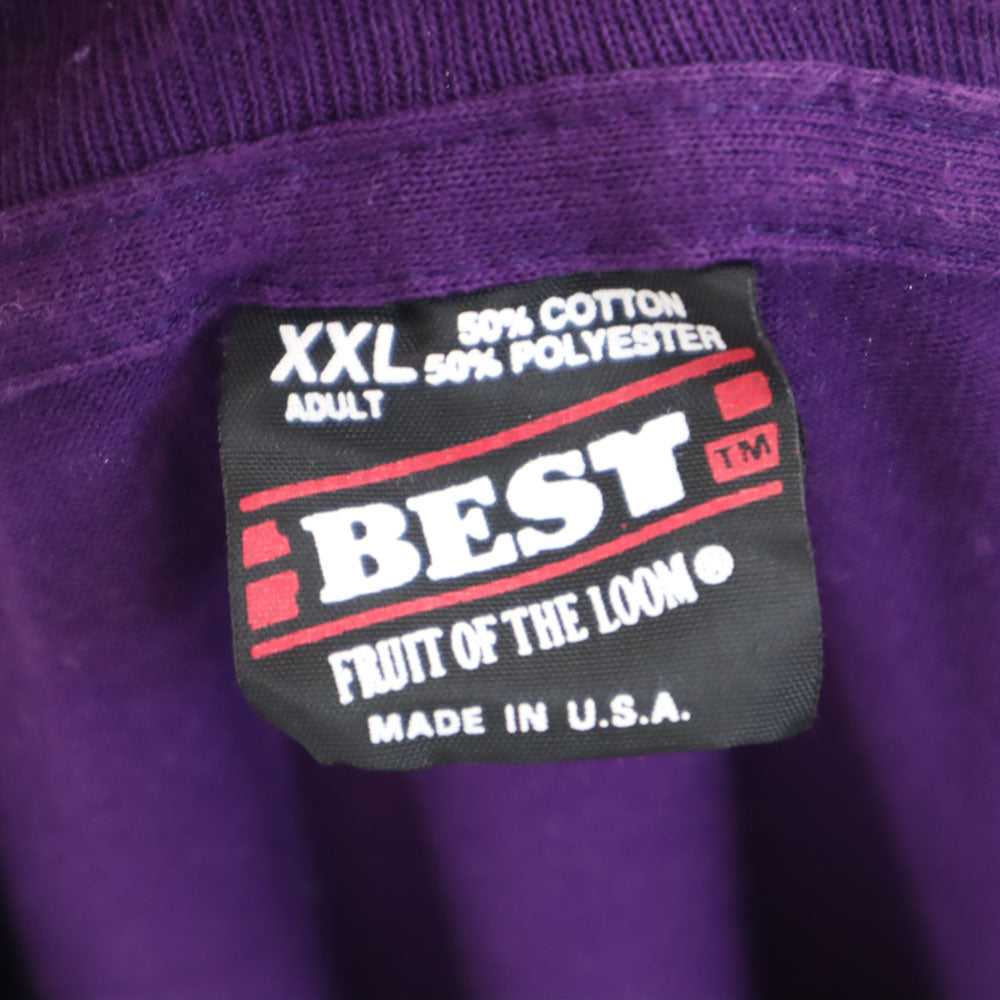 FRUIT OF THE LOOM フルーツオブザルーム 90s USA製 半袖 シングルステッチ Tシャツ XXL パープル BEST ビッグサイズ オールド ヴィンテージ メンズ