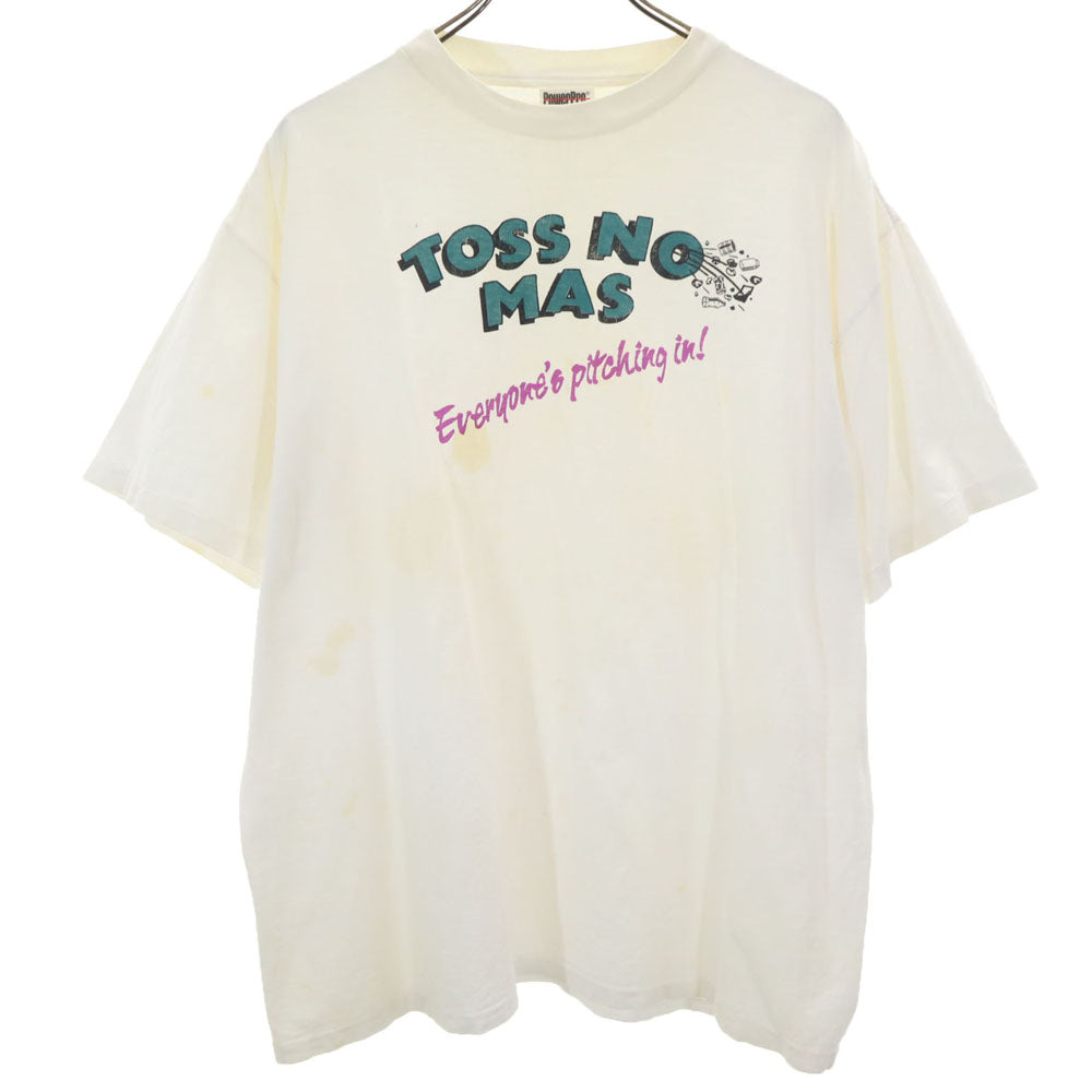パワープロ バイ オニータ 90s 半袖 シングルステッチ Tシャツ XL ホワイト オールド ヴィンテージ メンズ