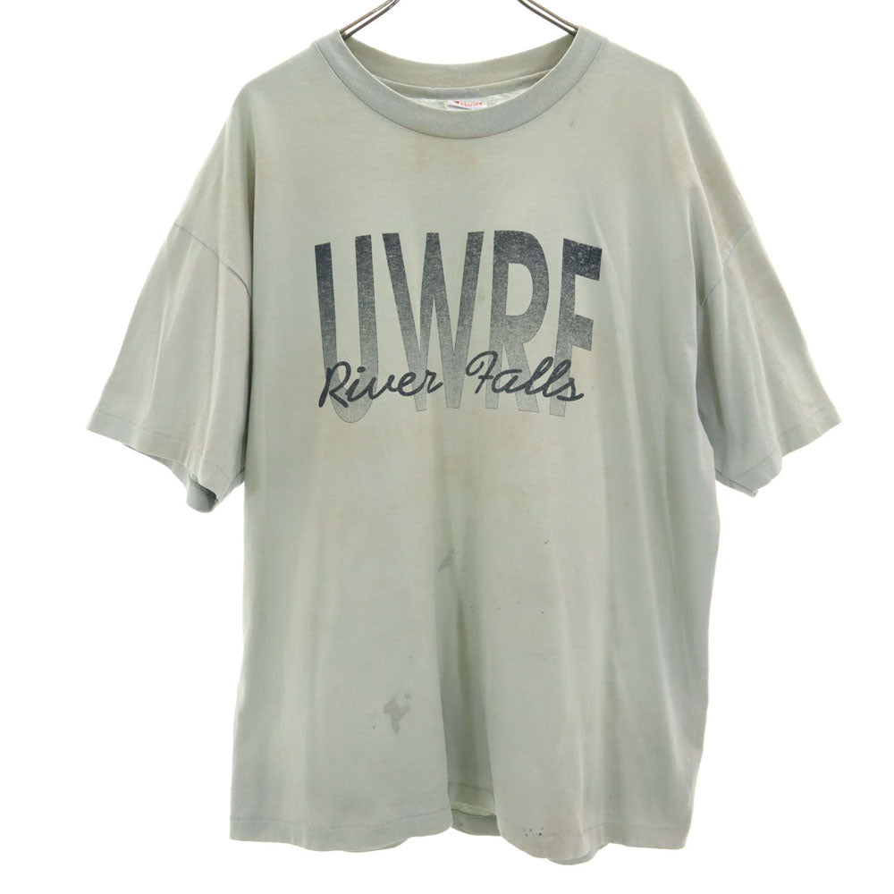 Hanes ヘインズ 90s 半袖 シングルステッチ Tシャツ XL グリーングレー系 オールド ヴィンテージ メンズ