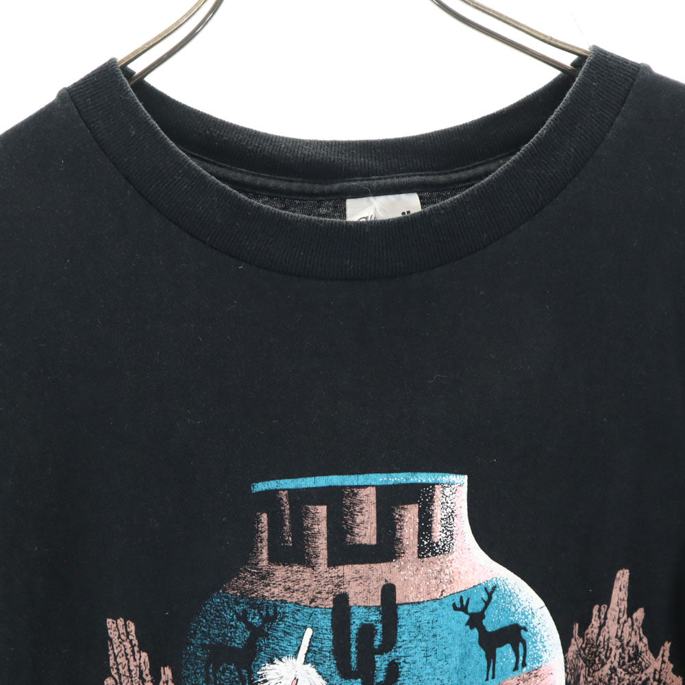 anvil アンヴィル 90s ネイティブプリント 半袖 シングルステッチ Tシャツ L ブラック オールド ヴィンテージ メンズ
