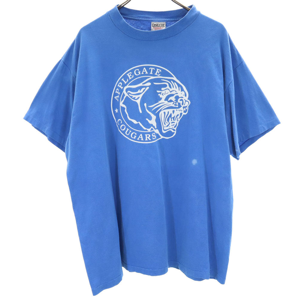 オニータ 90s USA製 APPLEGATE COUGARS 半袖 Tシャツ XL ブルー ONEITA POWER-T シングルステッチ オールド ヴィンテージ メンズ