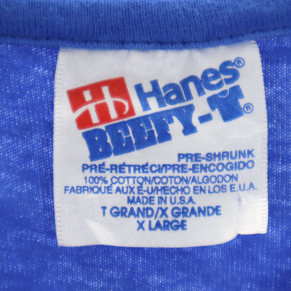 Hanes ヘインズ 90s USA製 半袖 シングルステッチ Tシャツ XL ブルー BEEFY-T オールド ヴィンテージ メンズ